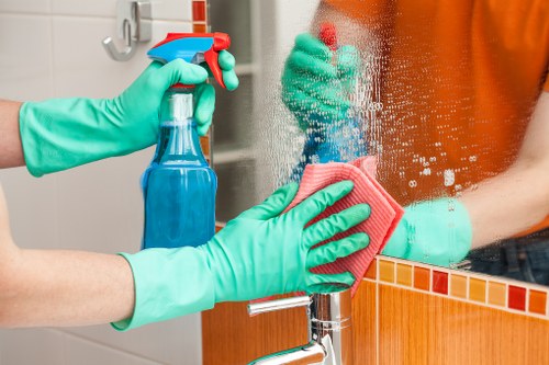 Communal entrance cleaning in a Belgravia residential building